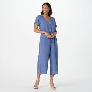 SIDESTITCH Tencera Jumpsuit XL Washed Indigo NWOT Wide Leg Lyocell